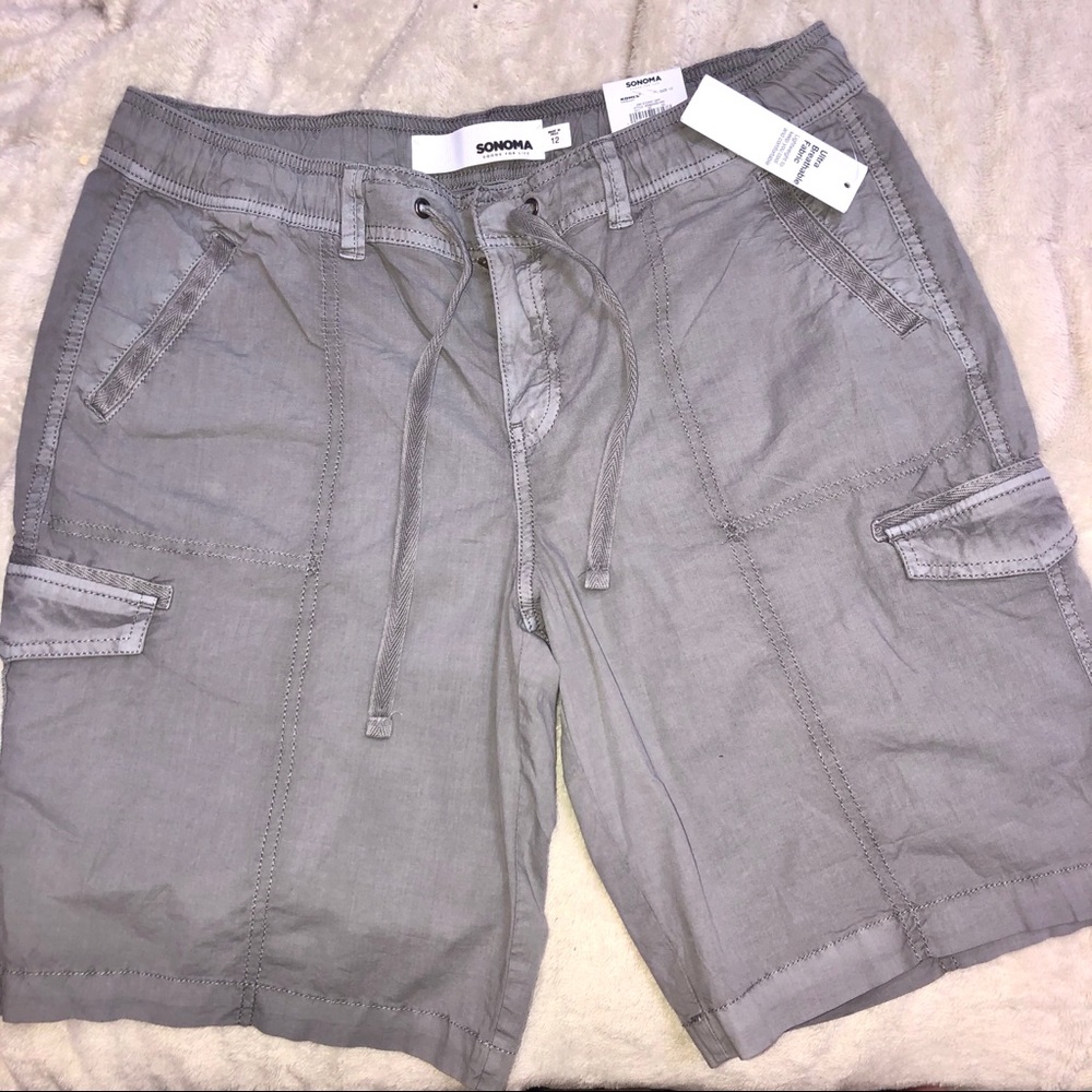 NWT SONOMA Mid Rise Gray Bermuda Shorts